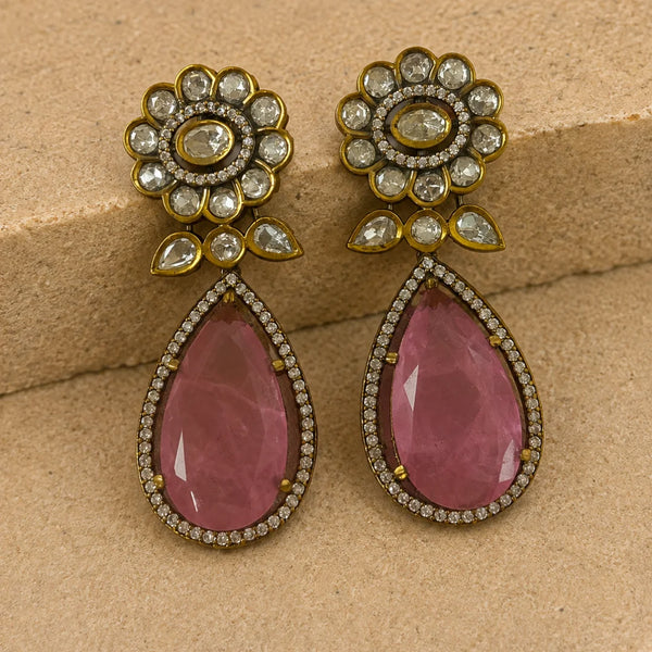 Elara Pink Teardrop Earrings