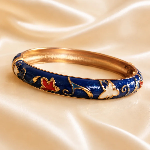 Isadora Midnight Floral Bangle Bracelet