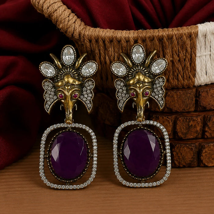 Isadora Purple Jewel Drop Earrings